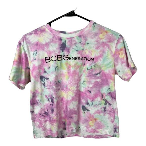 Bundle Lot 2 BCBGeneration Crop Tee T-shirts S/M bcbg small medium Tie dye - Picture 3 of 7